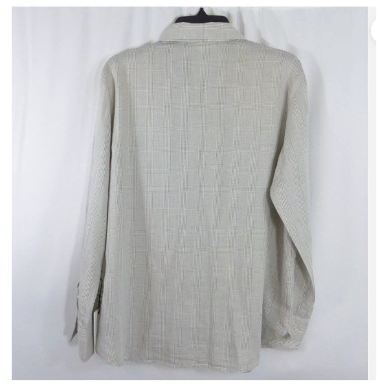 TREASURE & BOND Ivory Warden Plaid Button Up Long Sleeve Shirt Size XXL collared