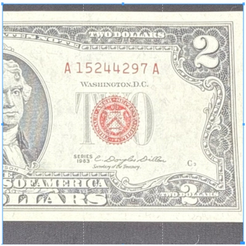 Paper Currency Bank Note USA Paper Money  $2 Series 1963 red seal
