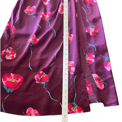 LUSH COCKTAIL new size small plum fushia sleeveless dress satin midi lined