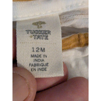 Tucker + Tate Baby Girls Brown White Striped Long Sleeve Shirt 12 Months NWT