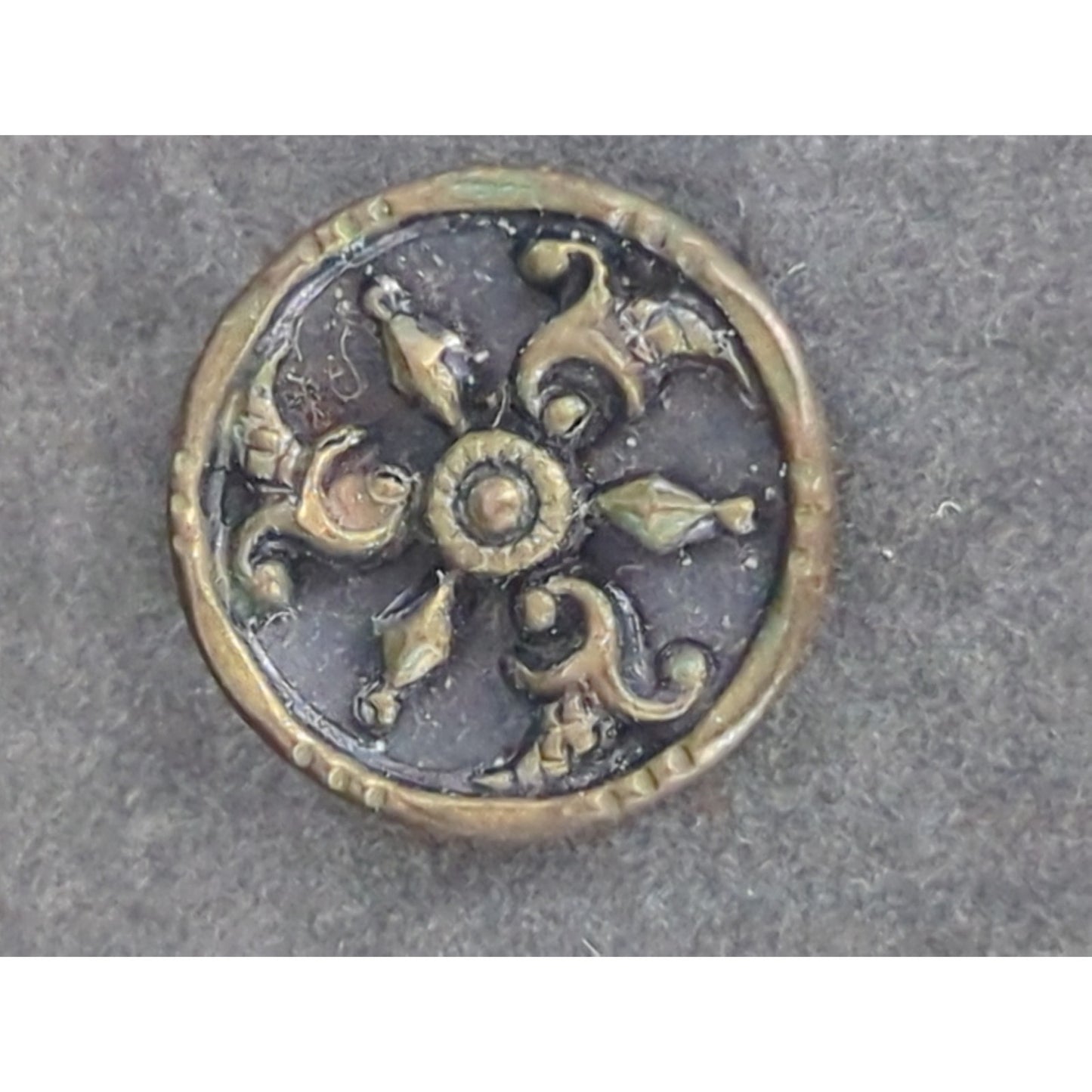 LOT FF of 10 Antique Vintage Victorian Brass Mixed Materials Buttons ESTATE FIND