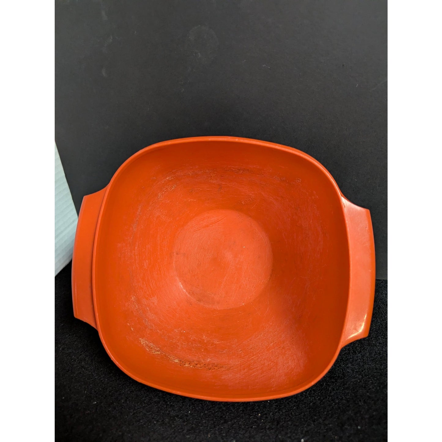 Vintage Tupperware Orange Servalier Square Mixing Bowl NO LID