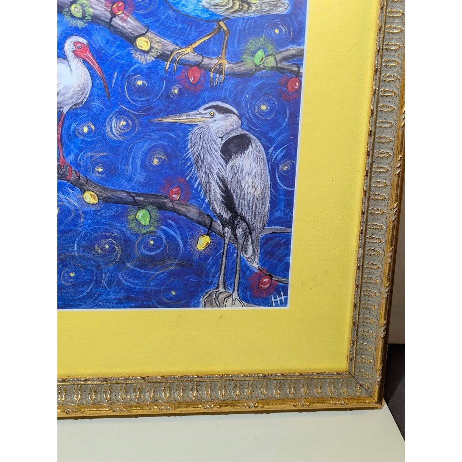 Honey Hilliard "Starry Night" Florida Birds Framed Giclée | 18" x 14"
