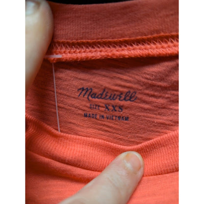Madewell Size XXS Tshirt short sleeve front pocket casual NEW 100% cotton