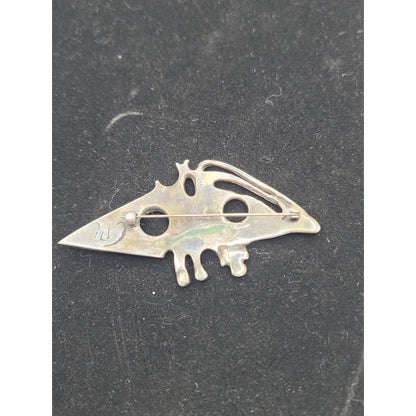 Vintage Europe MidCentury Modern Abstract Silver Brooch MCM Brutalist Studio Pin