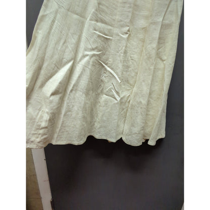 Vintage Liz Claiborne Cream Linen Full Circle Midi Skirt Petite 4 Prairie Boho