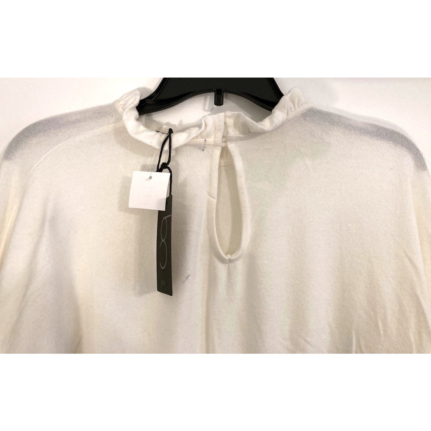Gibson Look Casual Soft Ruffle Neck Brushed Sweater Sz Large in Ivory NWT