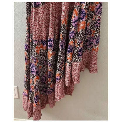 Free People Gabriela Patchwork Halter Slip Dress Maxi SMALL NEW Summer Floral