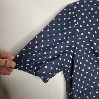 Maggy London Navy Blue Green Rust dress polka dot NEW Fit flare Casual Career 10