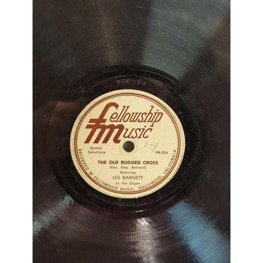 Vintage 78 Record LP Album Disc Shellac  Vinyl Fellowship Gospel LES BARNETT