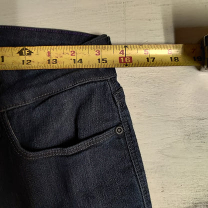 NYDJ Lift Tuck Slim Straight Jeans Womens 4 Embellished Rhinestone Pocket Indigo
