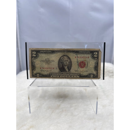 Paper Currency Bank Note USA Paper Money $2  Series 1953 C red seal