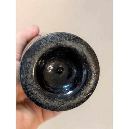 Antique Black Glass Wine Bottle Heavy Punted Bottom Case Gin Styled 9.75"