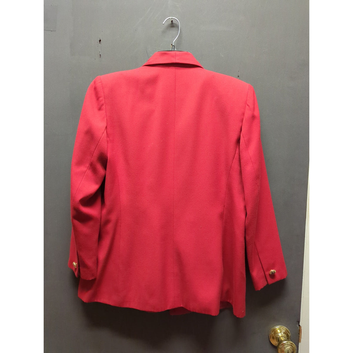 Vintage Kasper Red Double Breasted Star Button Blazer Jacket Power Suit Size 6P