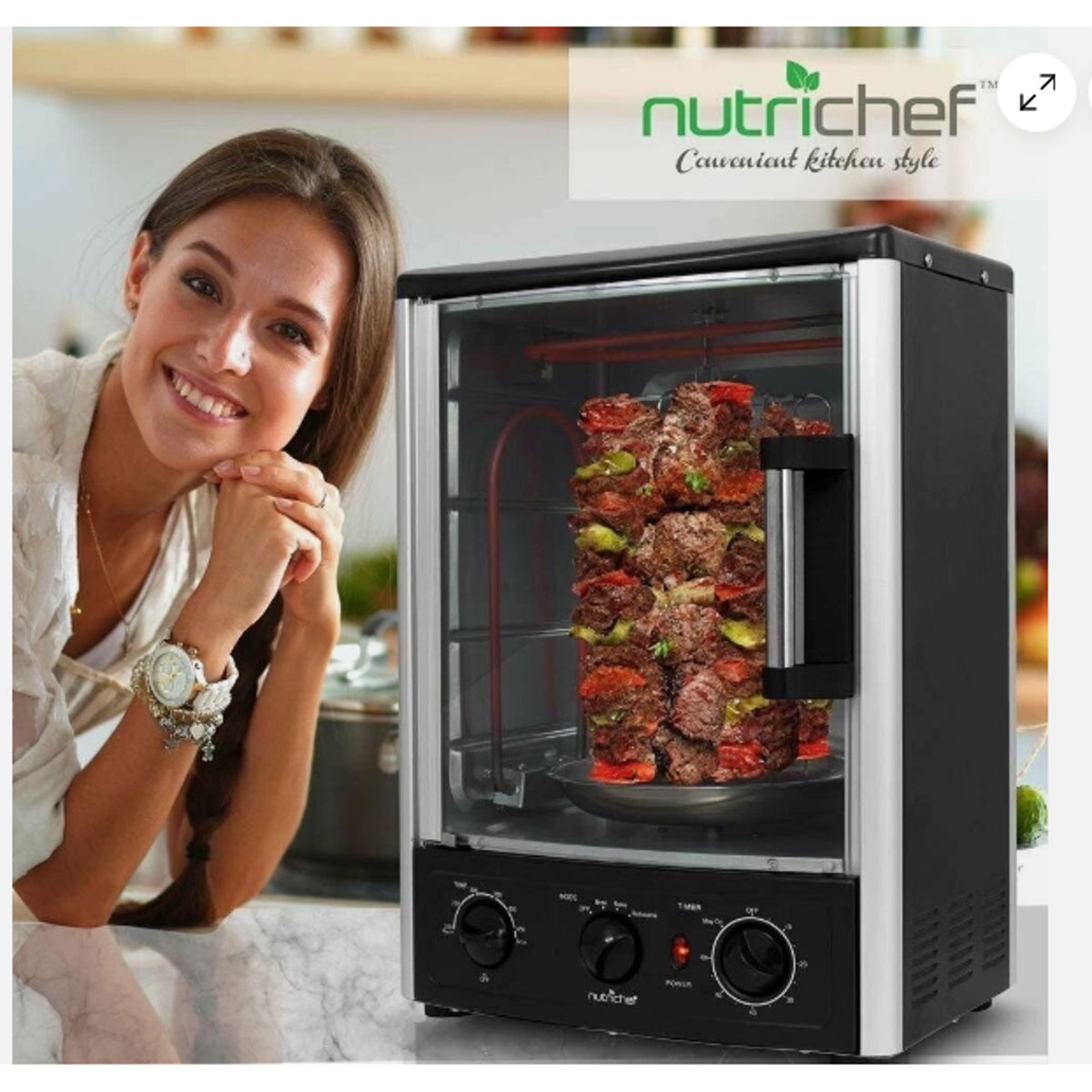 Nutrichef Upgraded Multi-Function Rotisserie Oven - Vertical Countertop Oven