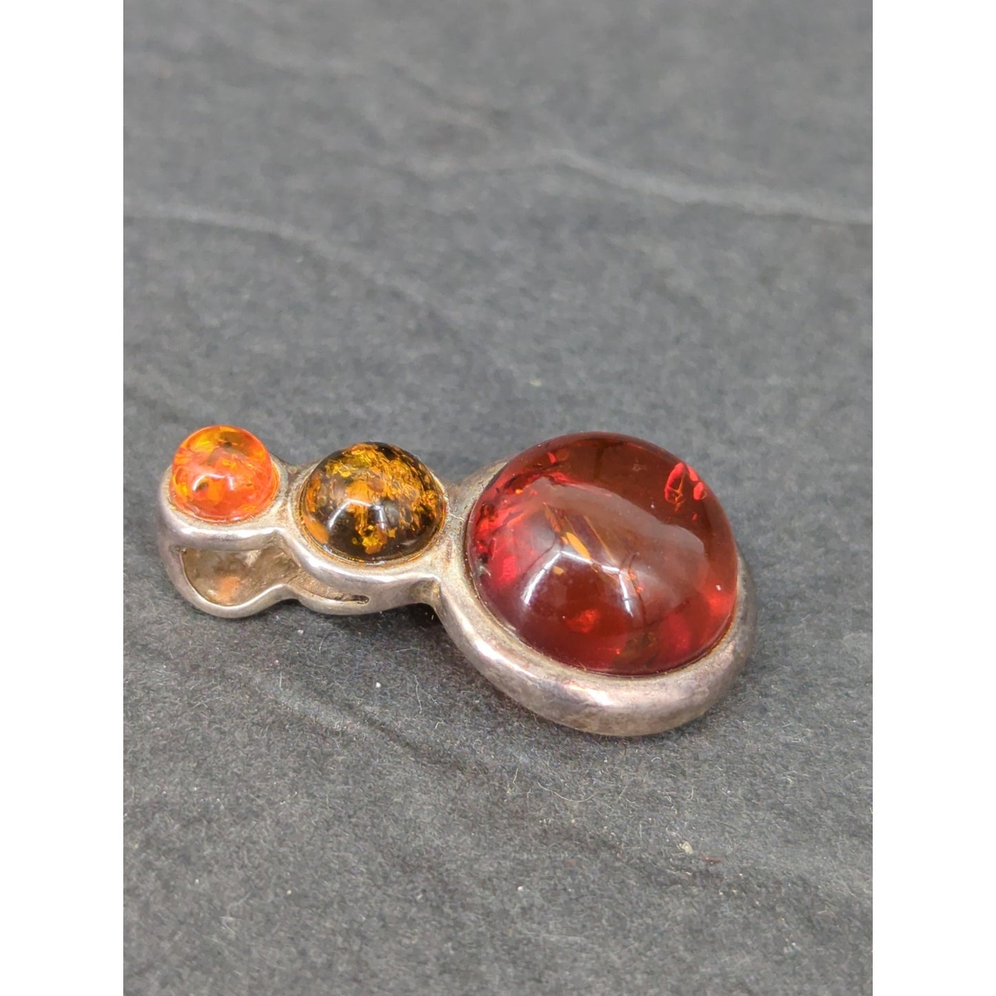 Vintage Boho Genuine Amber Silver Dangle Earrings & Pendant Set 925