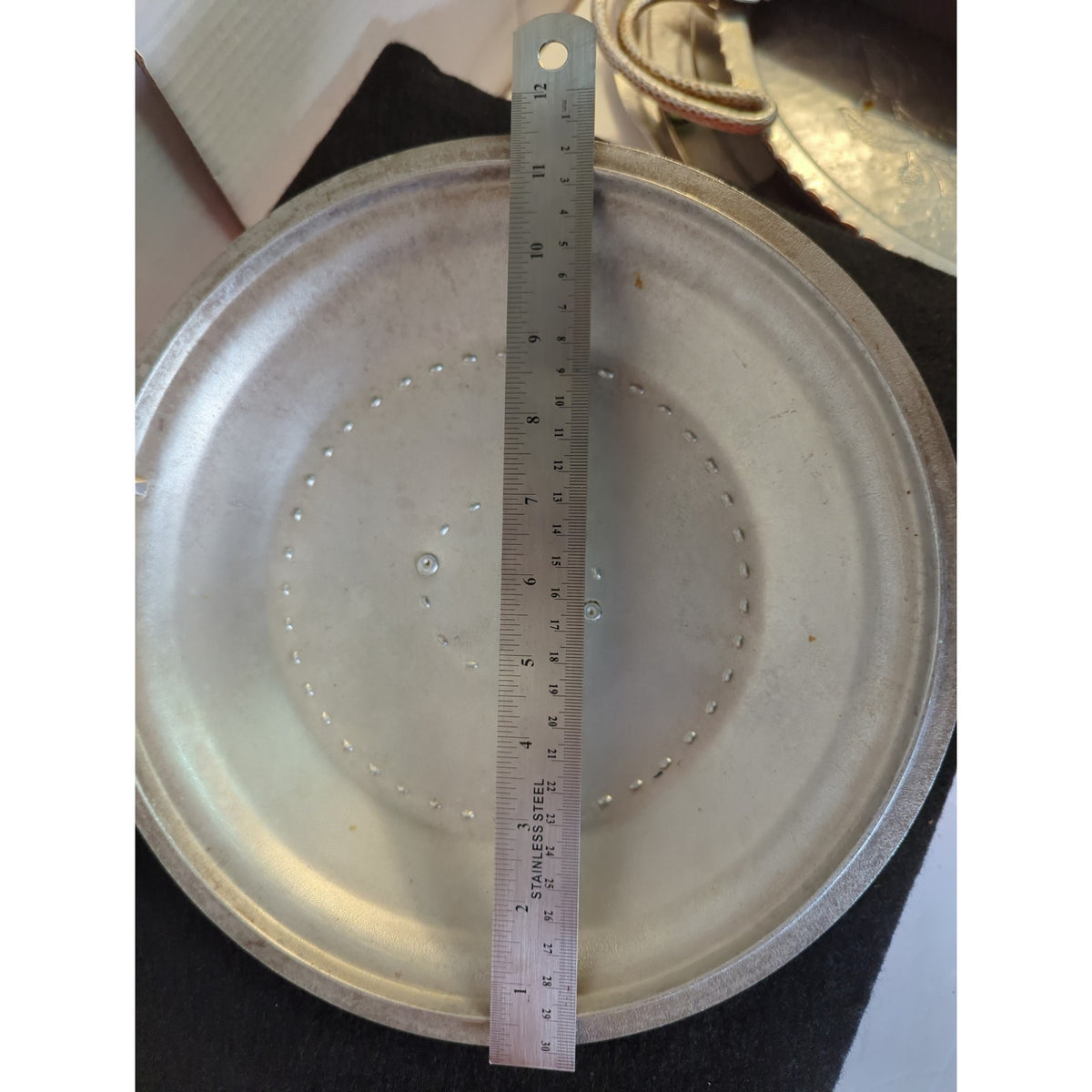 Vintage Aluminum Skillet Fry Pan with Matching Lid and Wood Handle