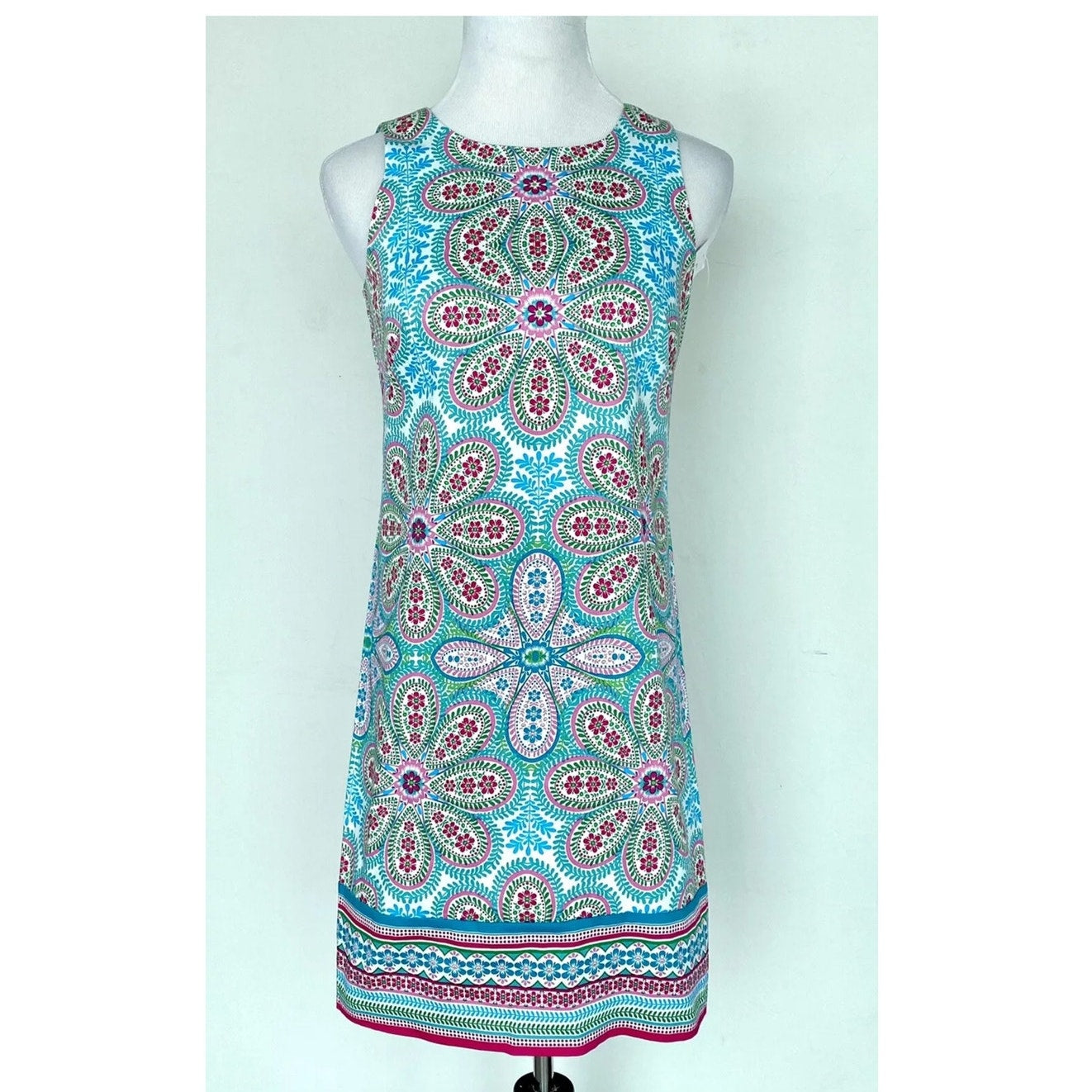 London Style Collection Fit & Flare Dress Knee Length Multicolor Floral Size 16
