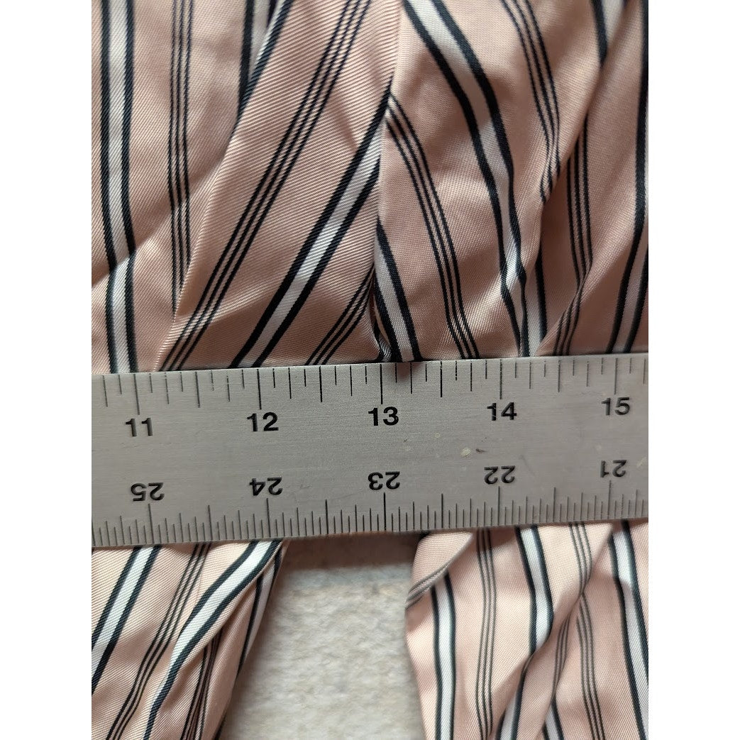 Chelsea28 Striped Pink Black White Dress Belt Roll tab Sleeves wide collar Wrap