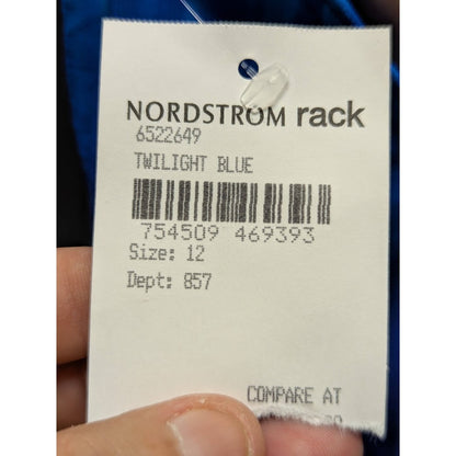 Mainstream NEW One Piece faux Wrap Twilight Blue Swimsuit  Size 12 racer back