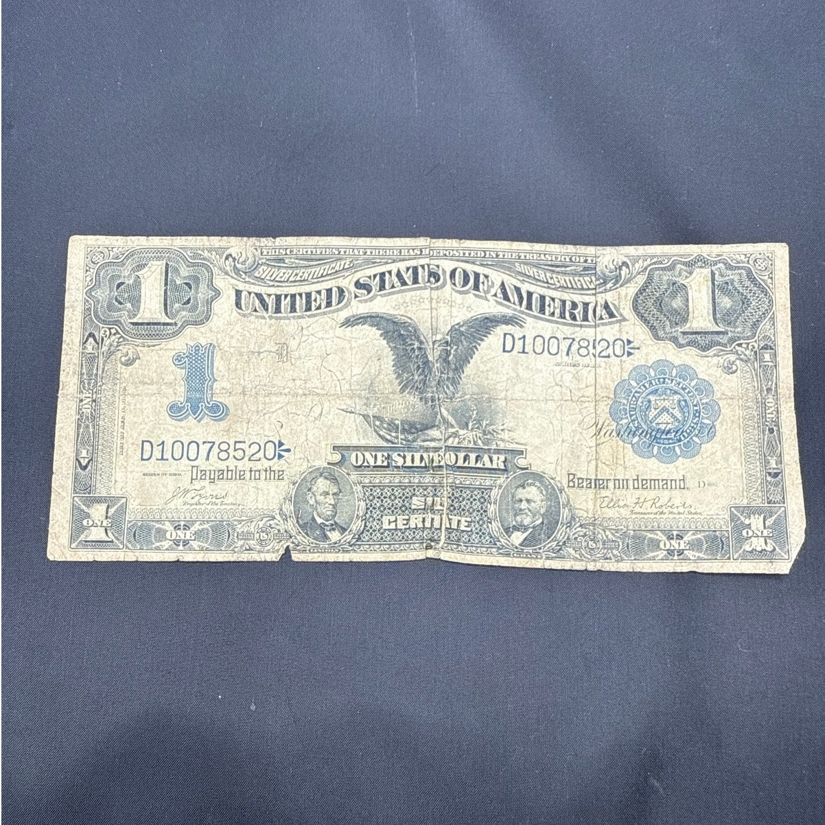Vintage 1899 $1 Silver Certificate Black Eagle Lyons/Roberts Signatures