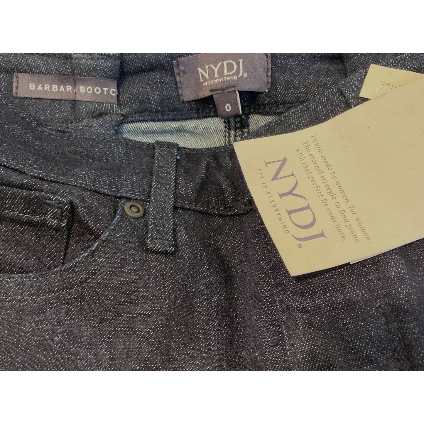 NYDJ Not Your Daughters Jeans Barbara Bootcut Denim Jeans Size 0 Dark Blue NWT