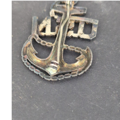 Vintage WWII USN Chief Petty Officer CPO Anchor Pin 1/20 10kt Gold Sterling