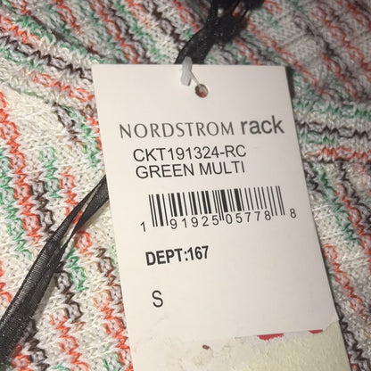 Code x Mode Green Multi Space Dye Sweater Size MEDIUM raw hem Jumper Top Blouse