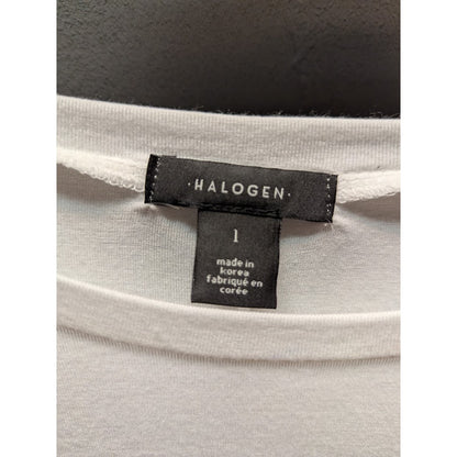 Halogen white long leeve top shirt size Large NEW scoop neck travel lightweight