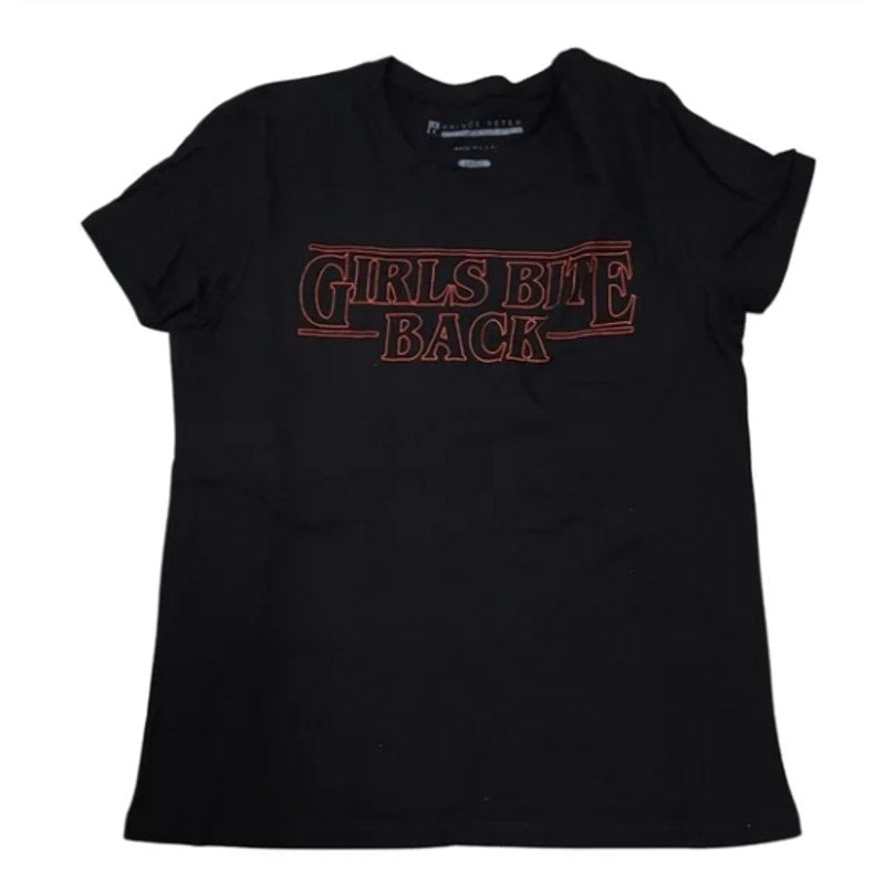 Prince Peter LARGE Tee Graphic Short Sleeve Black red “Girls Bite Back” T-Shirt