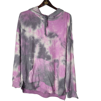 Melloday Purple Tye dye NEW hoodie long sleeve XL sweatshirt