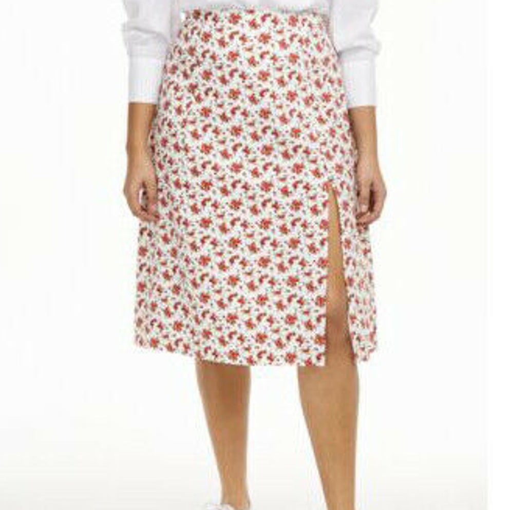 Danielle Bernstein Floral Printed SlipOn Midi Skirt Created Career Casual 3X NEW