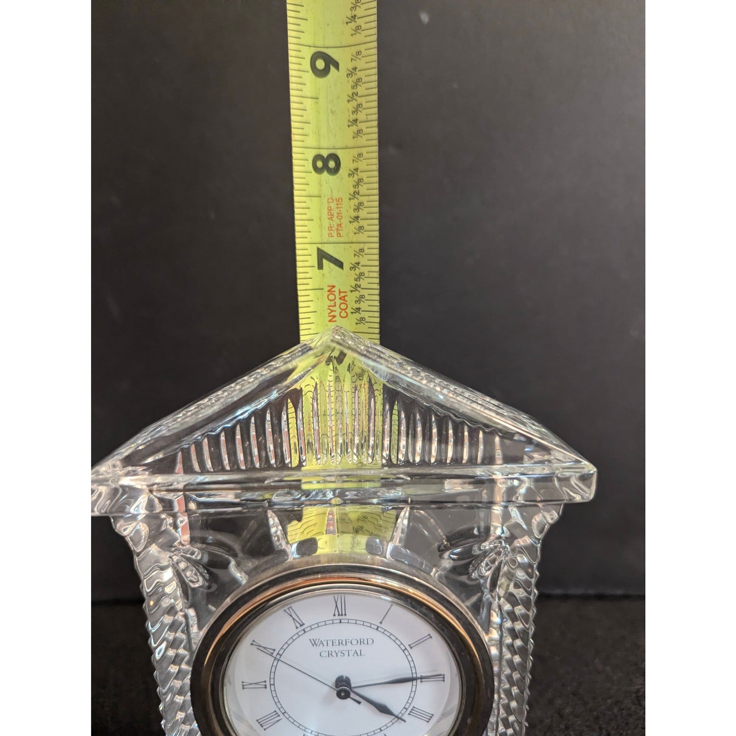 Vintage Waterford Crystal Grecian Desk Clock Roman Numerals Quartz