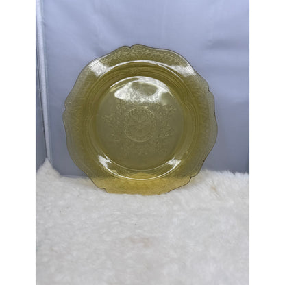 Vintage Federal Glass Patrician Amber Dinner Plate 11" Spoke Pattern Depression