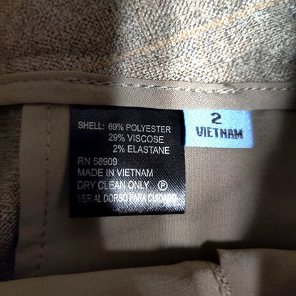 Antonio Melani Pleated Trousers NWT 2 High Waist Wide Leg Tan Pinstripe Pants