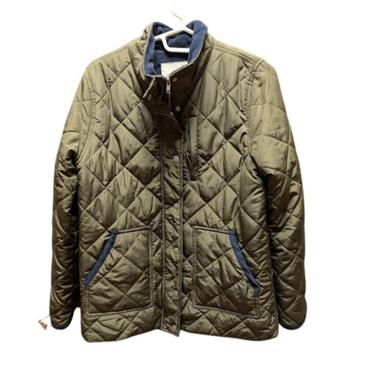 THREAD & SUPPLY Fleece Line Quilted Utility Jacket Size Medium Green Olive Blue
