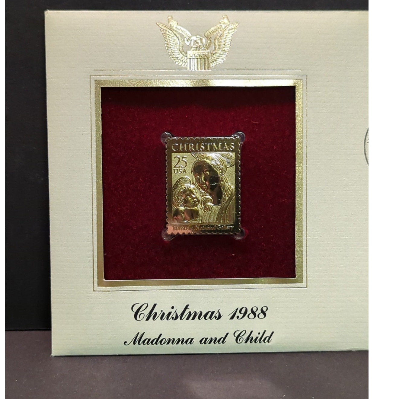 Golden Replicas of United States Stamps Collectible 22kt Gold 1988 CHRISTMAS