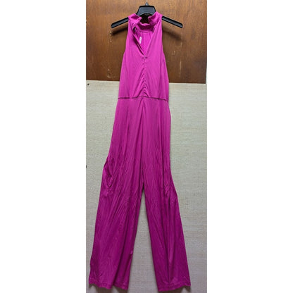 Alexia Admor Size 12 NEW Hot Pink sleeveless halter top jumpsuit Casual Cocktail