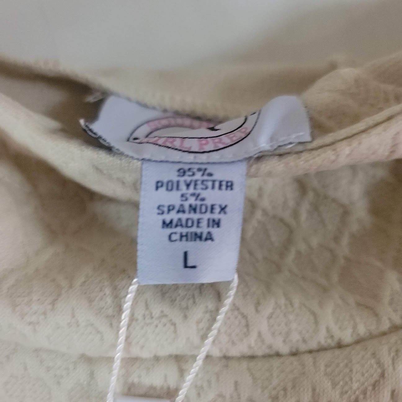 Southern Girl Prep NEW Long Sleeve HOODIE waffle deisgn Pockets Cream LARGE