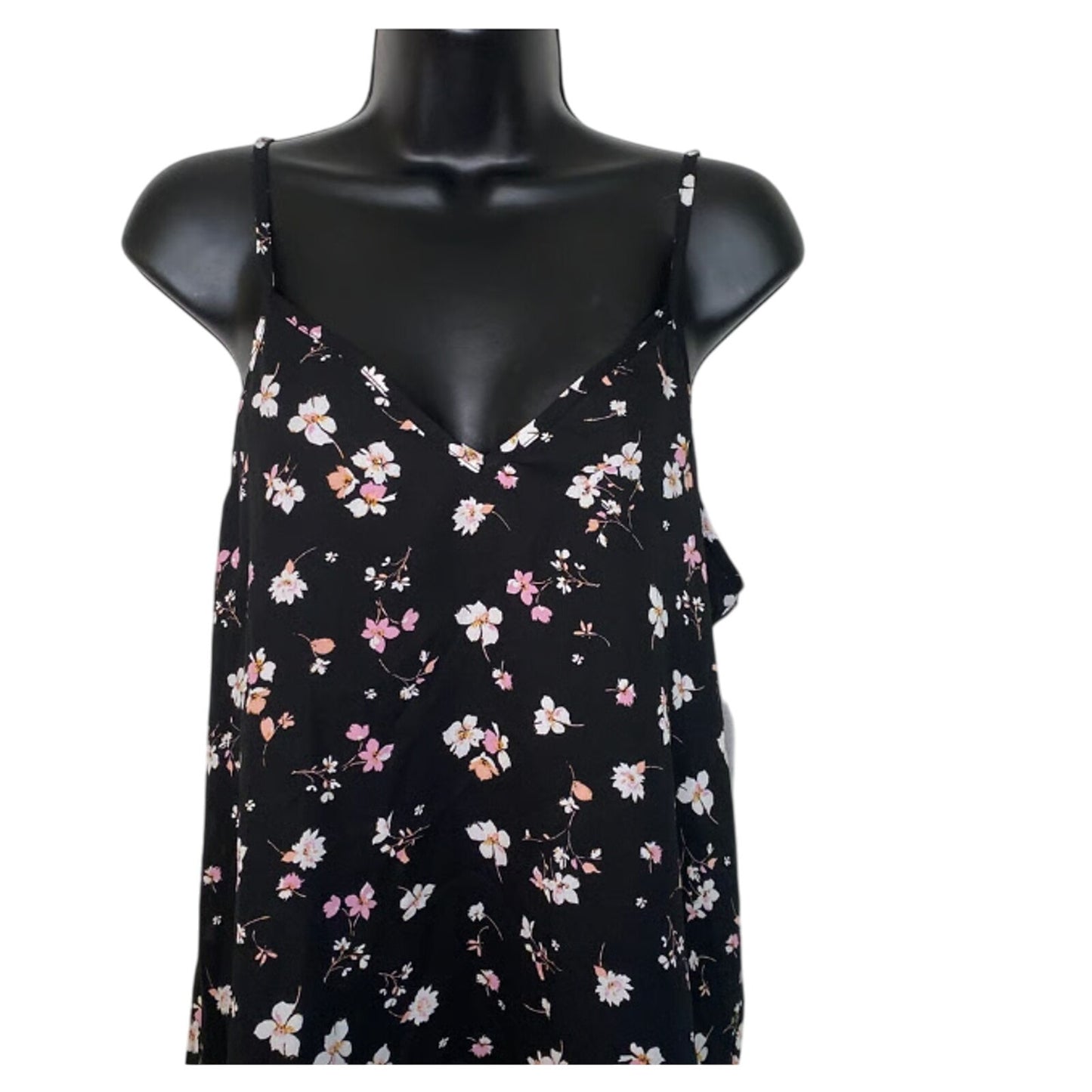 Abound Size SMALL blouse sleeveless casual summer NWT Black Floral tank top