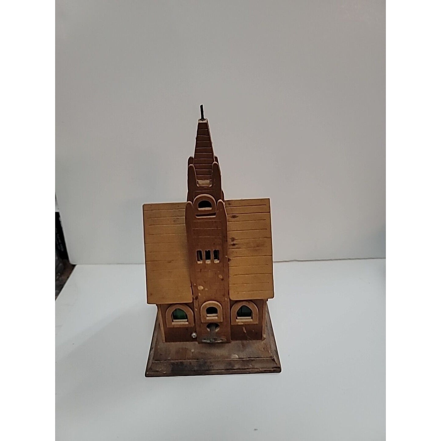 Vintage Christmas Jesus Wood Church Music Box Rare Amazing Grace MISSING Cross