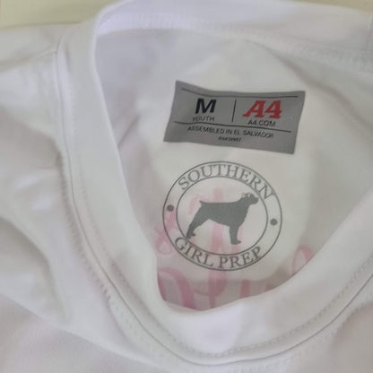 Southern Girl SWIM NEW Long Sleeve Shirt polyester YOUTH RASH GUARD WHITE MEDIUM