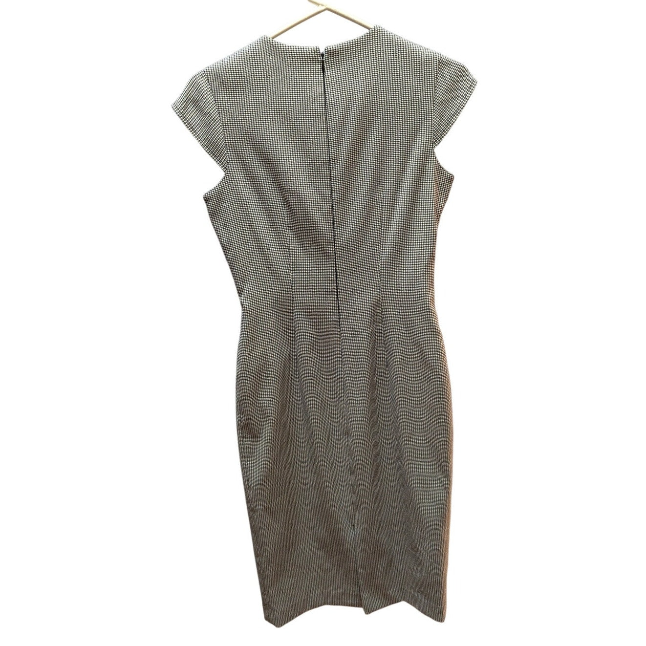 Antonio Melani Houndstooth Sheath Dress Cap Sleeve VNeck Workwear Corporate Core