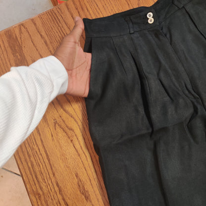 Vintage Liz Claiborne Black Career Pants Straight Leg 8 Petite Lined Trousers