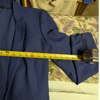 Antonio Melani Size 6 Blue Wool Blazer Corporate Core Business Casual Jacket
