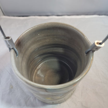 Z Pots New England Handmade Bee the Change Hand Painted Ceramic Small Bucket