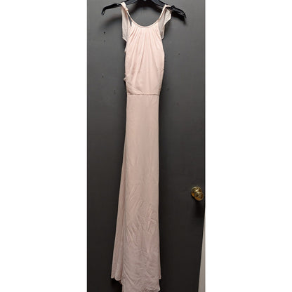 Dessy Collection Style No. 3022 Blush Ruffle-Back Formal Maxi Dress - Size 8 NWT