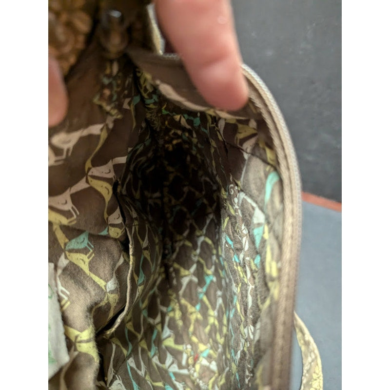 Vera Bradley Sittin in a Tree Sling bag crossbody purse washable Green birds