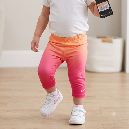 Nike Dri-FIT Toddler Girls Ombre Pink Orange Cropped Leggings 18M