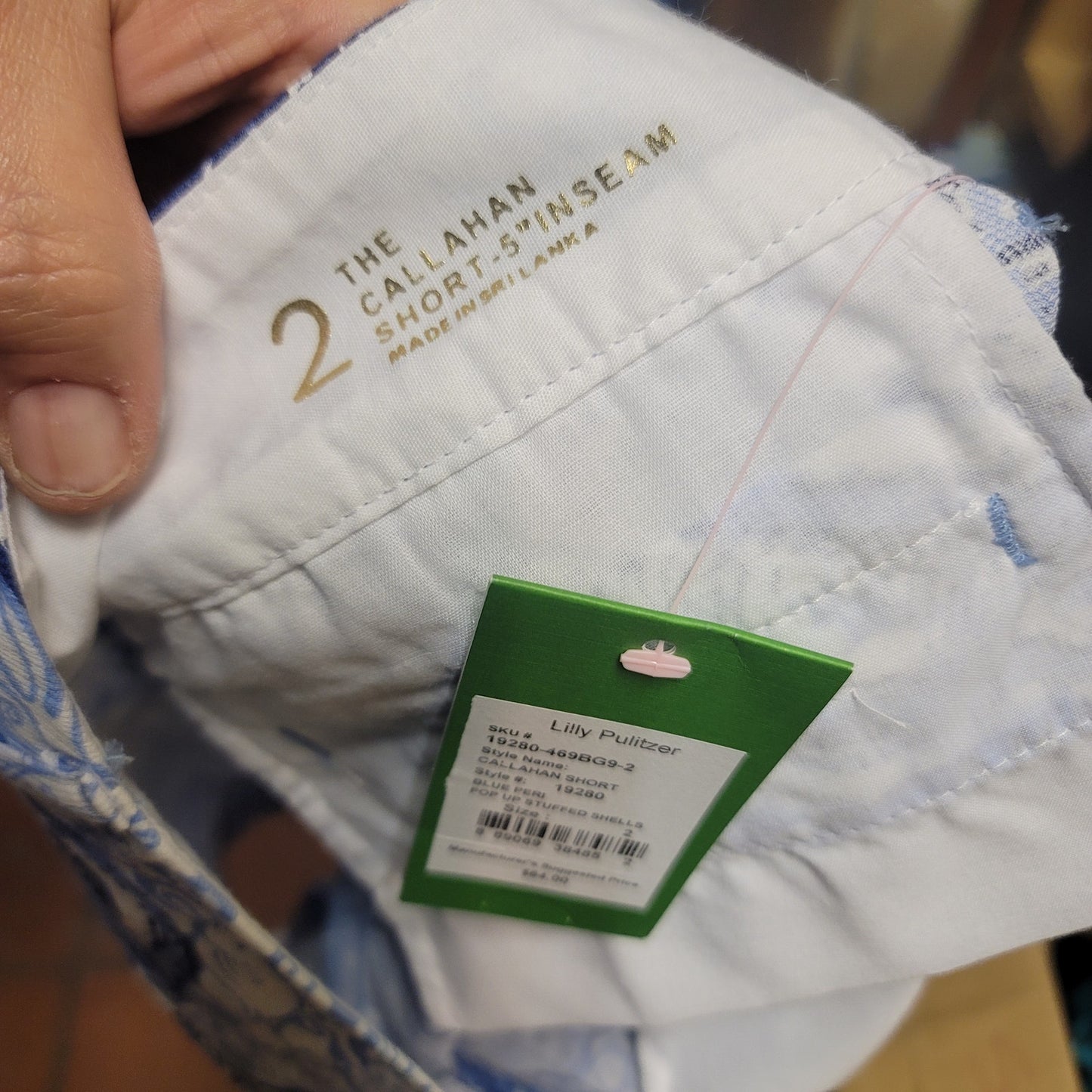 Lilly Pulitzer NEW Callahan shorts blue peri Pop Up Stuffed Shells $64